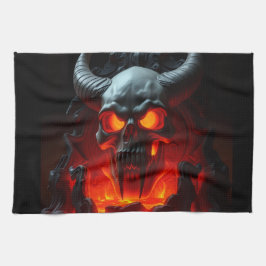Demon Skulle Tron Halloween Kökshandduk