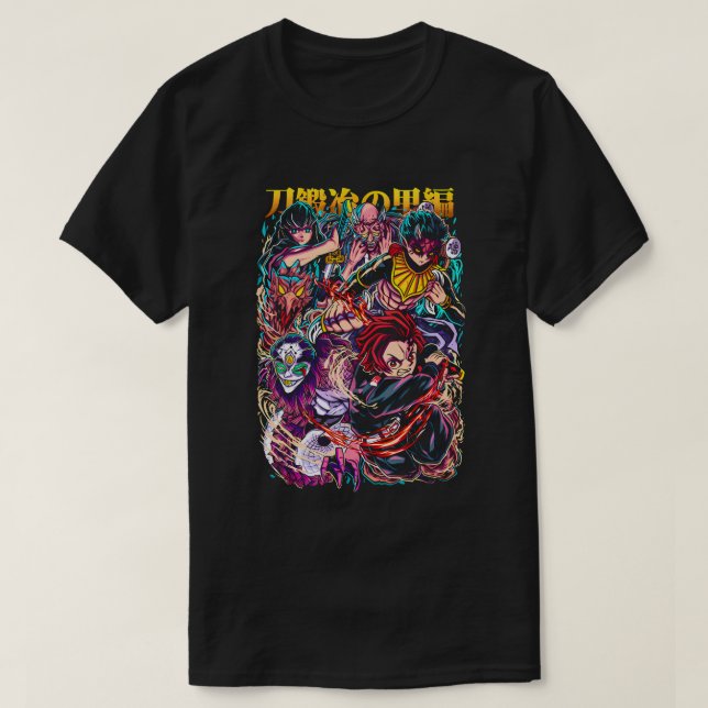 Demon Slayer Hashira & Demons Battle Art T Shirt (Design framsida)
