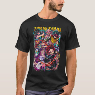 Demon Slayer Hashira & Demons Strids Konst T Shirt