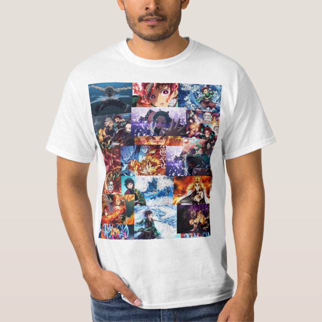 demon slayer T-shirt, anime bilder T Shirt (Framsida)