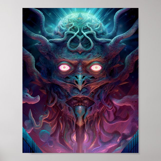 Demon Surreal Mörk Fantasy Art Poster (Framsidan)