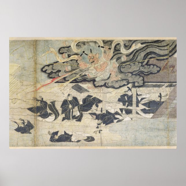 Demon Thunder, Tenjin Shrine, Kamakura Period Poster (Framsidan)