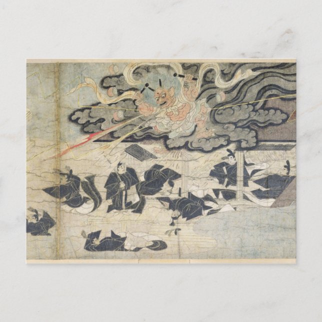Demon Thunder, Tenjin Shrine, Kamakura Period Vykort (Framsida)