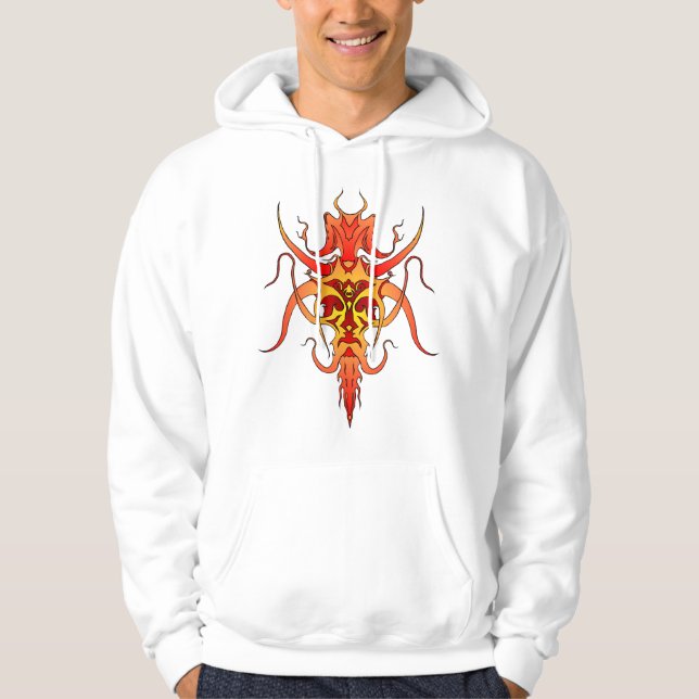 Demon Tribal Tattodesign Hoodie (Framsida)