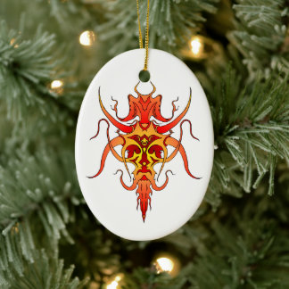 Demon Tribal Tattodesign Julgransprydnad Keramik