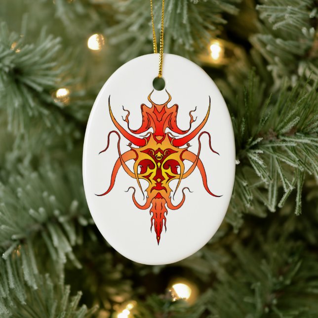 Demon Tribal Tattodesign Julgransprydnad Keramik (Träd)