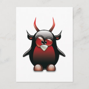 Demon Tux (Linux Tux) Vykort