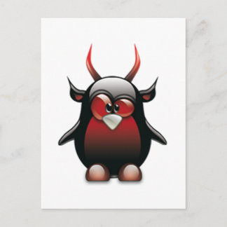 Demon Tux (Linux Tux) Vykort