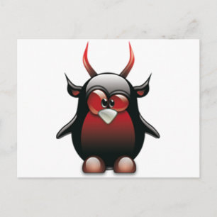 Demon Tux (Linux Tux) Vykort
