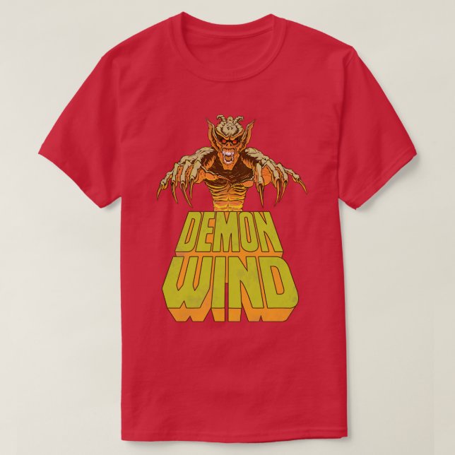 Demon Vind Classic Cult Horror Design T Shirt (Design framsida)