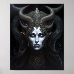 Demon Woman Queen Mörk Fantasy Art Poster
