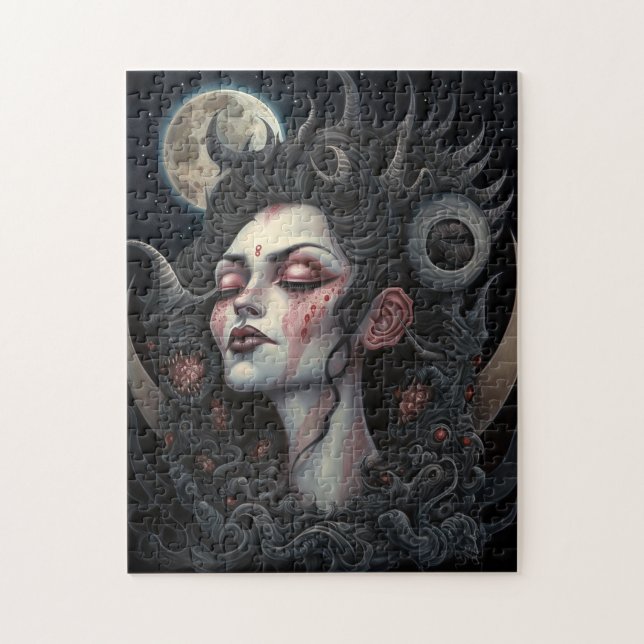 Demon Woman Queen Mörk Fantasy Art Pussel (Vertikal)