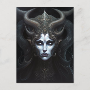 Demon Woman Queen Mörk Fantasy Art Vykort