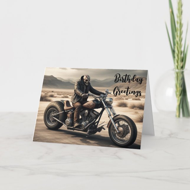 Demonens biker-födelsedagskort kort (Framsida)
