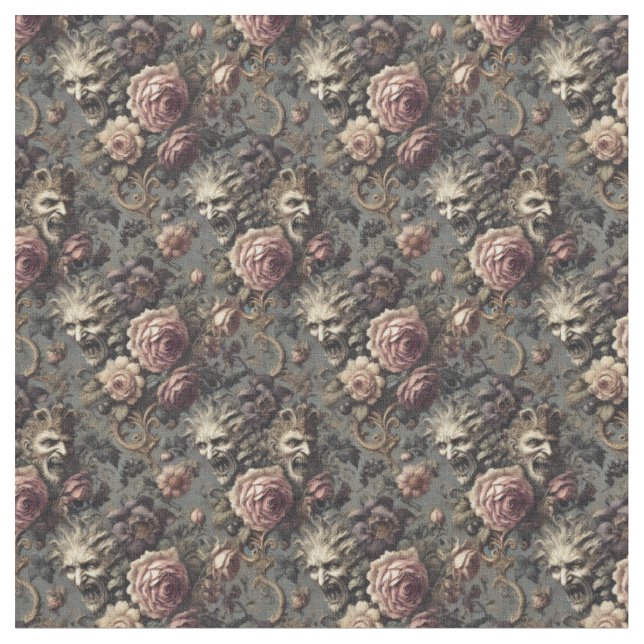 Demoner av Delinquency - Gothic Dense Tile Tyg (Närbild)
