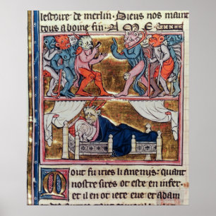 Demonernas råd, från l'Histoire de Merlin Poster