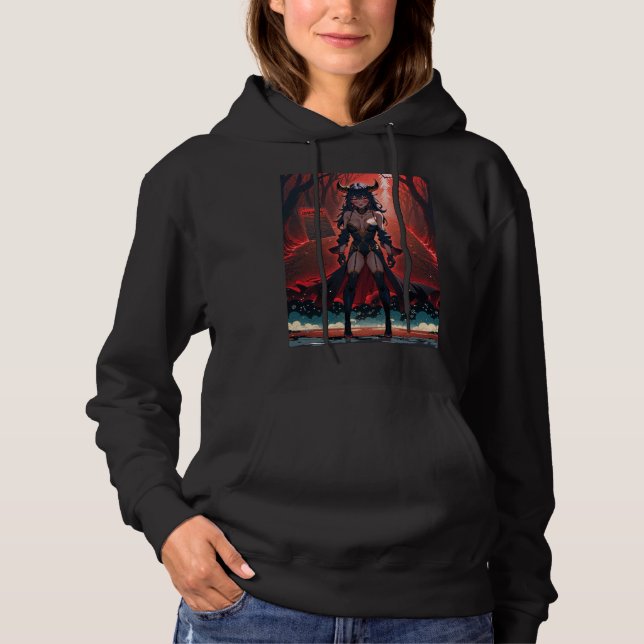 Demoness med kontakt vid Crossways, Anime Demon T Shirt (Framsida)