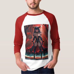 Demoness med kontakt vid Crossways, Anime Demon T Shirt