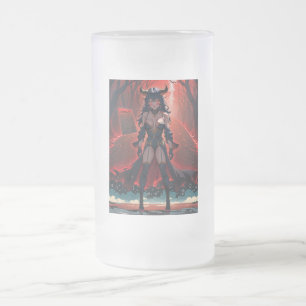 Demonessa med kontakt vid vägkorsning, Anime-demon Frostat Ölglas