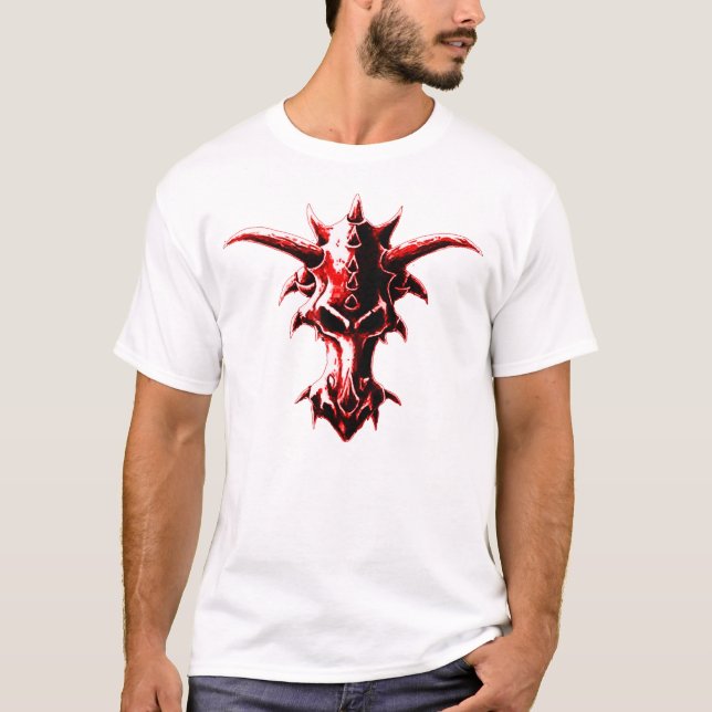 Demonisk röd drakeskalle tee shirt (Framsida)