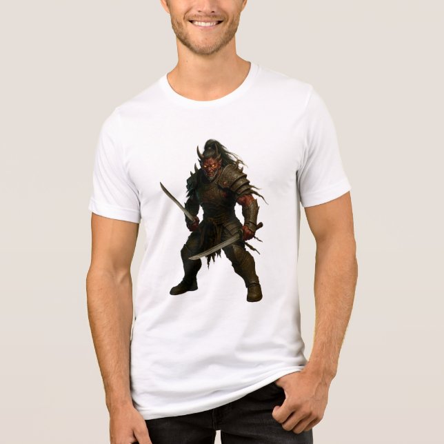 Demonisk Samurajkrigare T Shirt (Framsida)