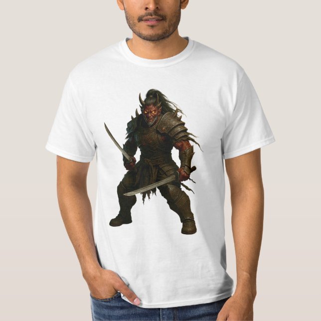 Demonisk Samurajkrigare T Shirt (Framsida)