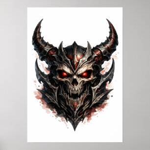Demonisk skalle med horn poster