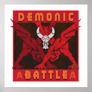 Demonisk Strid-Affisch Poster