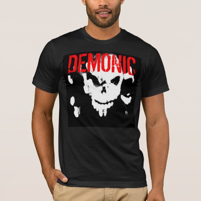 Demoniska inpassade skräddarsy manar utslagsplats tee shirt (Framsida)