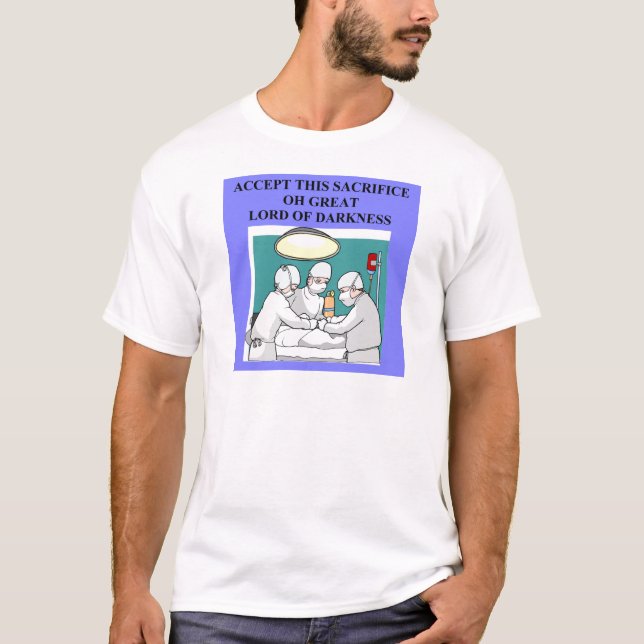 demoniskt doktor-/kirurgskämt t shirt (Framsida)