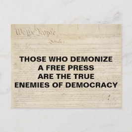 Demonize Press Enemy of Democracy First Amendment Vykort