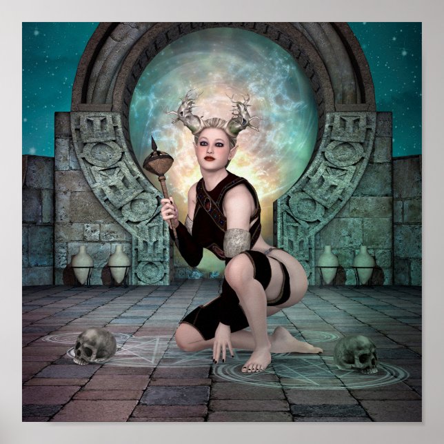 Demonkvinnan och dimensionell stjärnport. poster (Framsidan)