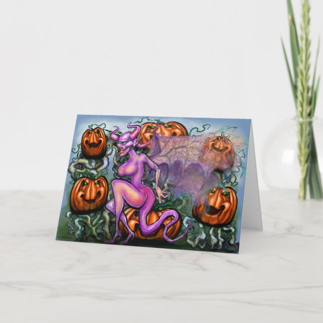 Demonpumpaprikor Falt Greeting Card Kort (Framsida)