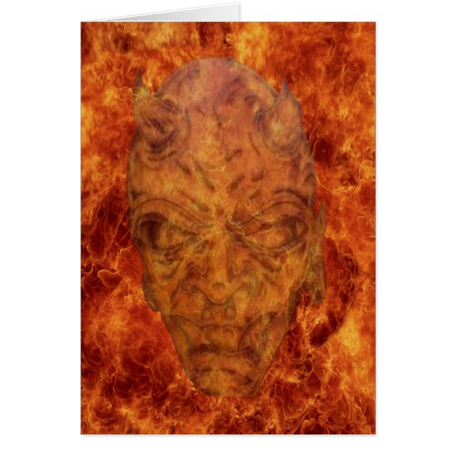 Demonskort vid brand hälsningskort (Framsidan)