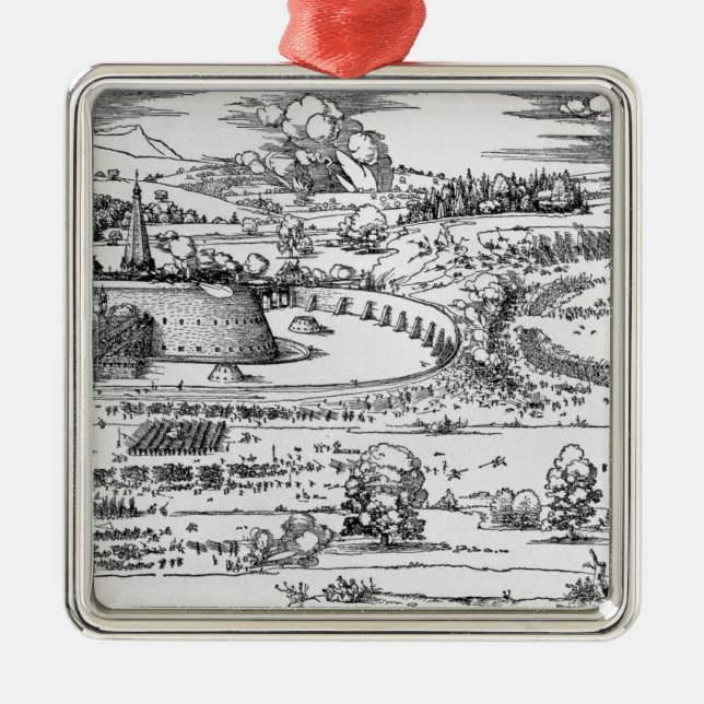 Demonstrationen av defensiv mäter julgransprydnad metall (Framsidan)