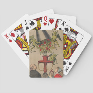 Demonstrationer av grönt som avlägsnar skydd från  casinokort