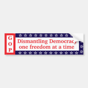 Demontering av demokratin* Bumper Sticker Bildekal