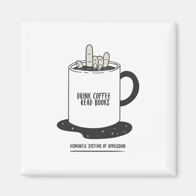 Demonteringssystem för Drink Coffee Read Bokar Magnet (Framsidan)