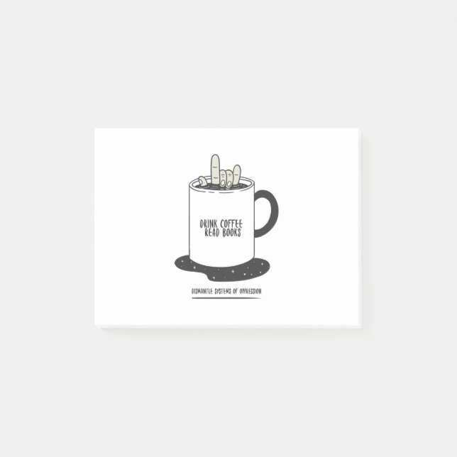 Demonteringssystem för Drink Coffee Read Bokar Post-it Block (Framsida)
