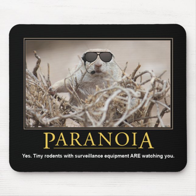Demotivational Mousepad: Paranoia Musmatta (Framsidan)