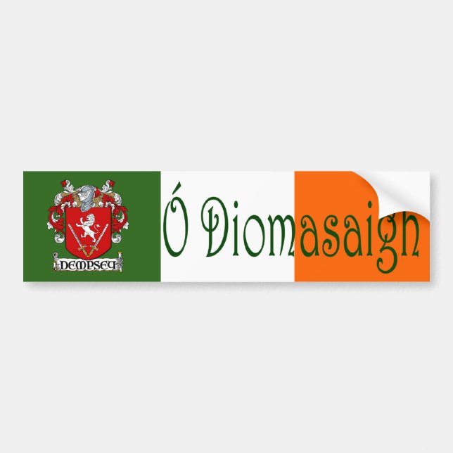 Dempsey Klan Irish/English Flagga Bumper Sticker Bildekal (Framsidan)
