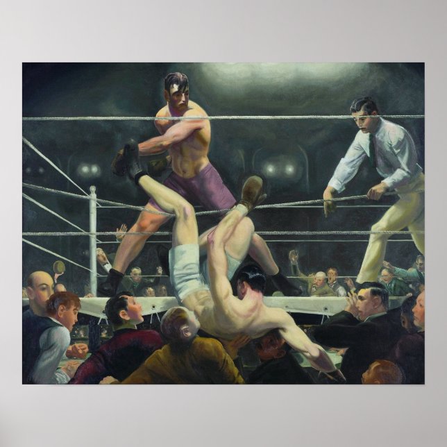Dempsey och Firpo av George Bellows (1924) Poster (Framsidan)