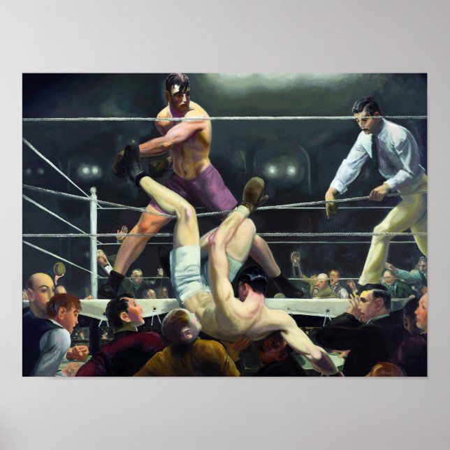 Dempsey och Firpo av George Bellows Poster (Framsidan)