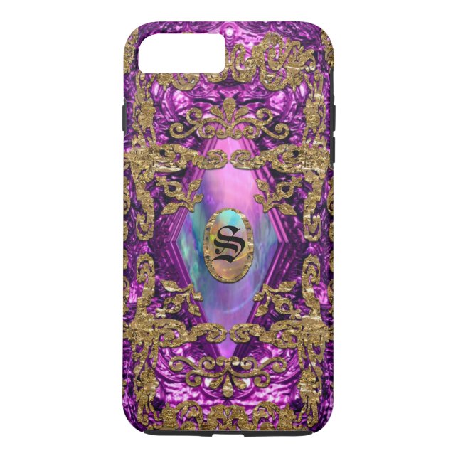 Dempsey Plum Elegant Monogram Case-Mate iPhone Skal (Baksida)