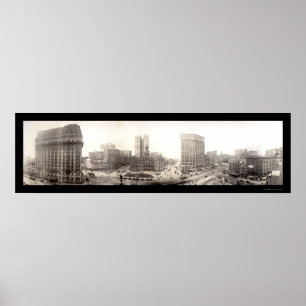 Demtown Detroit Photo 1914 Poster
