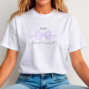 Demure Lilac Bow Bridesmaid Frieri T Shirt