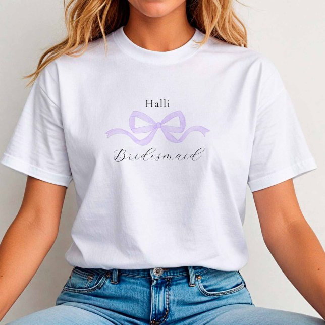 Demure Lilac Bow Bridesmaid Frieri T Shirt (Lilac Bow Tshirt)