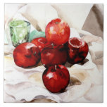 Demuth - äpplen och glas för Grönt Kakelplatta<br><div class="desc">Charles Demuth-målning,  äpplen och Grönt Glass.</div>
