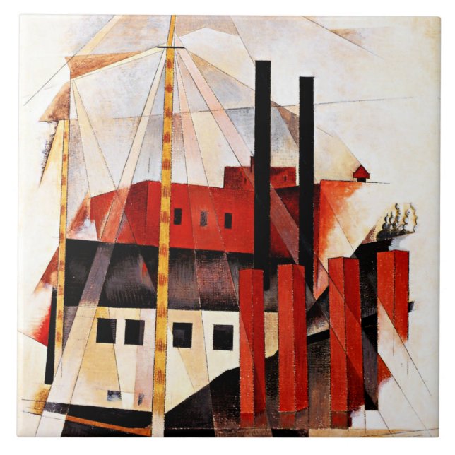 Demuth - Piano Movers Helgdag, bra konsmålning Kakelplatta (Framsidan)