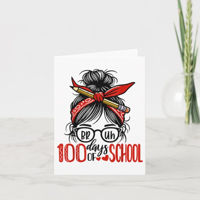 Den 100:e skoldagen i Messy Bun Girls 1 Kort (Framsida)